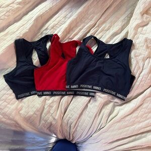 Positive Mind Sports Bras - Red and Black